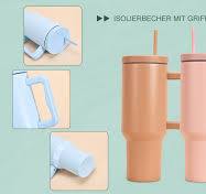 Moollyfox Auslaufsicher 1200 ml Doppelwandiger Edelstahl Vakuum  Isolierbecher mit Griff Upgrade Kaffeetasse Becher 40 oz Reisebecher  Autobecher ...