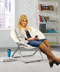 Roundhill redico adjustable metal barstool, powder coated black. Amazon Com Urban Shop Faux Fur Saucer Chair With Metal Frame One Size Blue Furniture Decor