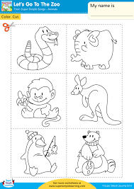 Zoo animal coloring pages pdf. Let S Go To The Zoo Worksheet Color Cut Paste Super Simple