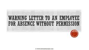 This resulted in the triggering of depression. Draft Warning Letter For Absence From Work Without Permission