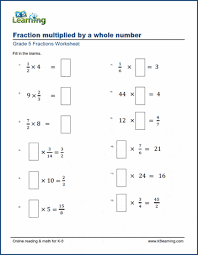 It can be best learned by the use of these worksheets. Worksheets Multiplying Fractions By Whole Numbers Missing Factors K5 Learning