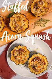 Stuffed Acorn Squash Girl With The Iron Cast Recipe Acorn Squash Mild Italian Sausage Acorn Squash Recipes