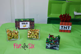 Minecraft Party Decoration Ideas And Downloadable Printables Five In Six Blog Minecraft Party Minecraft Party Supplies Minecraft Party Decorations