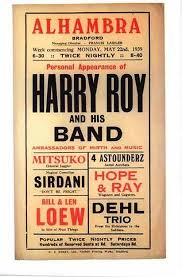 Vintage Theatre Poster Alhambra Bradford West Yorkshire England 22 May 1939 Theatre Poster Bradford Him Band