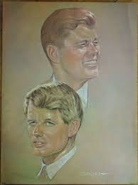 JFK & RFK John & Robert F. Kennedy 1968 Sanger/Artist-Signed Print