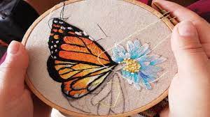 576 x 767 jpeg 64 кб. How To Embroider A Butterfly Needle Painting Youtube