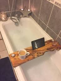 Live Edge Solid Yew Bath Caddy Bespoke Rustic Bath Board Tray Etsy In 2020 Rustic Bath Bath Tray Bath Board