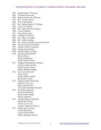 NORTHWESTERN UNIVERSITY COMMENCEMENT SPEAKERS ...