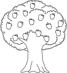Printable Apple Tree Coloring Pages In 2020 Apple Coloring Pages Tree Coloring Page Christmas Tree Coloring Page