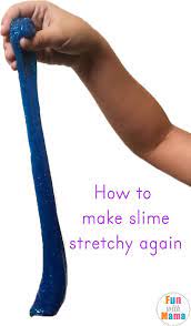 Add more water for a wetter, stretchier slime, bits of polystyrene beads to make popping slime or glitter for unicorn slime, for example. How To Make Slime Stretchy Again Fun With Mama