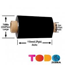 Cinta Ribbon Zebra Cera Resina 110mm X 74mts 05555gs11007 Todozebra