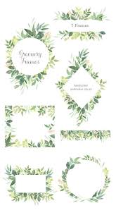 Grune Blatter Rahmen Laub Clipart Grun Hochzeit Ladt Blatt Etsy Clip Art Watercolor Clipart Watercolor Flowers