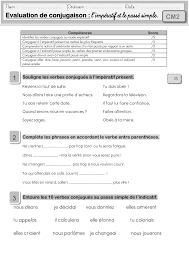 Abla, actuellement en cm2, doit passer un concours. Eval Imperatif Passe Simple Ma Maitresse De Cm1 Cm2