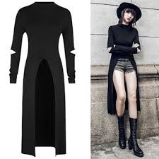 Black Gothic Long Sleeve Harajuku Top Punk Dress Fashion Clothes