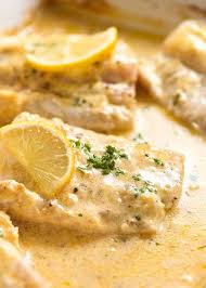 Baked Fish With Lemon Cream Sauce Recipe Fish Recipes With Lemon Fish Recipes Baked Baked Fish Fillet