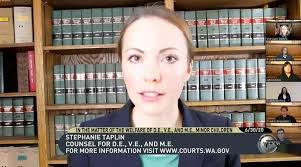 Proud to see local attorney Stephanie Taplin making an argument before the  Washington State Supreme Court this morning. Stephanie works at Newbry Law  Office in Port Orchard, and we thought she was
