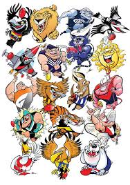 Australian Football League Paul Harvey A F L Mascot Illustrations Australian Football League Australian Football Afl