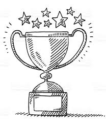 Hand Drawn Vector Drawing Of An Achievement Trophy And Stars Drawings Clip Art How To Draw Hands