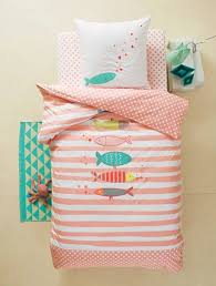 Parure Housse De Couette Taie D Oreiller Enfant Fish Kiss Rose 1 Prix Club 28 99euro Housse De Couette Housse De Couette Enfant House De Couette