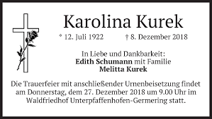 Select this result to view stanley w kurek jr's phone number, address, and more. Traueranzeigen Von Karolina Kurek Trauer Merkur De