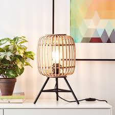 La lampe à poser est le luminaire par excellence. Tischleuchte 1x E27 Max 40w Metall Rattan Hellbraun
