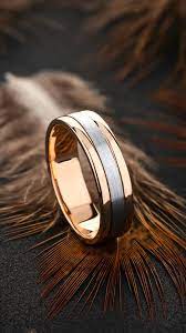 Two Tone Wedding Ring Men S Wedding Band Rose Gold Mens Wedding Band Wedding Rings Unusual Wedding Rings