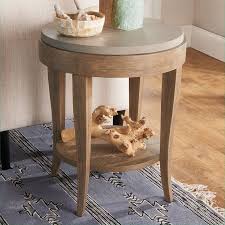 Concrete And Birch Wood Round Side Table In 2020 Round Wood Table Round Wood Side Table Round Wood Coffee Table