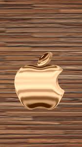 Gold Wood Apple Logosu Vitray Desenleri Iphone