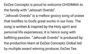 320 kbps ano já está disponível para download a nova música do cantor chidinma intitulada jehovah overdo com. Download Chidinma Jehovah Over Do Mp3 Video Lyrics Gospelsong Download