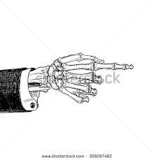Scary Skeleton Hand Pointing Hand Drawn Sketch Black And White Isolated On White Vector Illustration Eps10 Pointing Hand How To Draw Hands Skeleton Hands