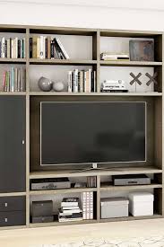 Ihre neue wohnwand ist aber nicht nur ein blickfang, sondern ebenso ein stauraumwunder. Fernseher Regal Mambo In Eiche Sonoma Und Eiche Schwarz Braun Modern Regal Wohnwand Regalwand