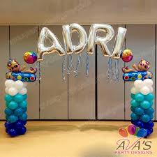 Pool Party Balloon Name Arch Great Decor Idea For A Beach Or Pool Theme Party Partywithballoons Balloon Decorations Pool Party Themes Party Balloons