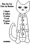 Pete The Cat And His Four Groovy Buttons Color By Number Pete The Cats Pete The Cat Cat Coloring Page