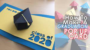 Cap and gown graduation card. Graduation Pop Up Card Graduation Card Diy 3d Pop Up Card Class Of 2020 Paper Crafts Youtube