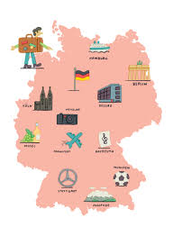 Η γεωγραφικη θεση τησ γερμανιασ στην ευρωπη. Map Of Germany By Tim Lahan Germany Map Tim Lahan Germany