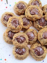 Salted Nutella Peanut Butter Thumbprint Cookies Peanut Butter Nutella Nutella Recipes Peanut Butter Thumbprint Cookies
