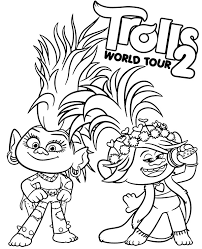 We have queen barb and queen poppy. Poppy And Barb Coloring Page Trolls 2 Topcoloringpages Net