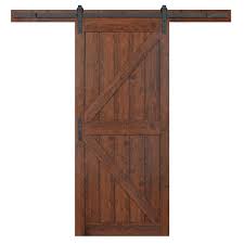 You'd be surprised all the ways you can install a set! Masonite 36 In X 84 In K Bar Auburn Interior Sliding Barn Door Slab With Hardware Kit 17446 The Home Depot