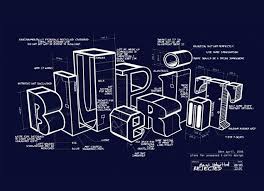Blueprint Blueprints Blueprint Art Typographic Design