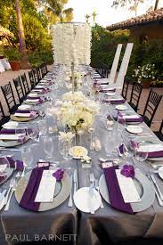 Love How The Napkins Are Put On The Chargers Wedding Reception Table Decorations Purple Wedding Wedding Table Settings