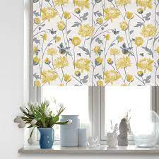 3 quality features that matter. Designer Chrysanthemum Roller Blind Grey And Yellow Lorna Syson