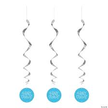 Blue Hearts Baby Shower Hanging Swirl Decorations 3 Pc Oriental Trading