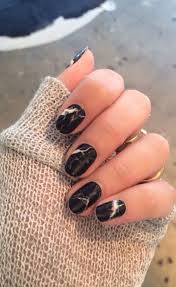 Black And White Marble Nails Short 