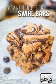 The best news of all is that you can enjoy your favorite cookies and candies . Classic Peanut Butter Swirl Bars Recipe Easy Family Recipes