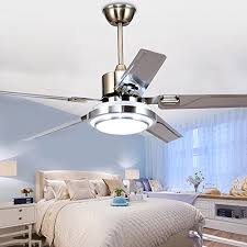 A ceiling fan is a great way to stay cool at home, with or without an air conditioner. Tropicalfan Modern Led Ceiling Fan With One Acrylic Light Cover Remote Control Home Indoor Fans Chandelier 5 Stainless Steel Reversible Blades 48 Inch Buy Online In Grenada At Grenada Desertcart Com Productid 55686747
