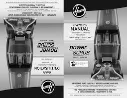 Hoover Fh50150 Power Scrub Deluxe Carpet Cleaner Owners Manual