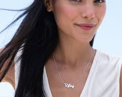 Mynamenecklace Customized Cursive Name Necklace 10K 14K Solid Gold