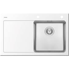 3 different types of stainless steel include the elements carbon (from 0.03% to greater than 1.00%), nitrogen, aluminium, silicon, sulfur, titanium, nickel, copper, selenium, niobium, and. Pyramis Crystalon 86x53 1 0 Bowl White Glass Stainless Steel Kitchen Sink Rhb Kitchen From Taps Uk
