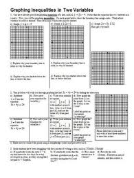 Solving and graphing inequalities worksheet answer key pdf algebra 2. Graphing Inequalities In Two Variables Linear Inequalities With Answer Key