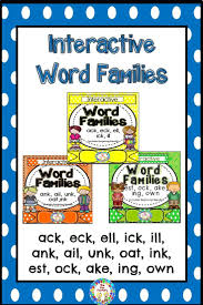 This Kindergarten First Grade Interactive Word Family Bundle Includes Center Activities And Wo Word Families Word Family Worksheets Kindergarten Word Families